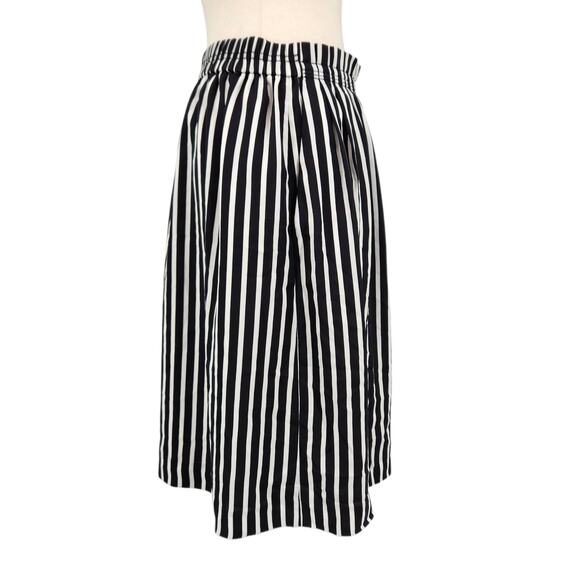 J. Crew Mercantile Elastic Waist Vertical Stripe Midi Skirt Side Pockets 6 - Picture 5 of 6